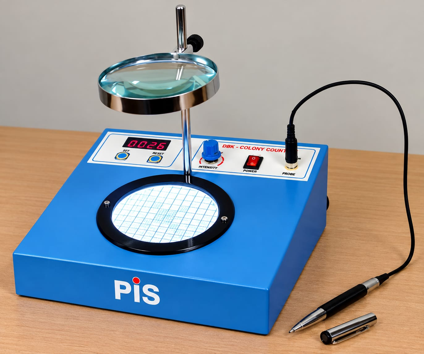 Digital colony counter for microbiology laboratory with LCD display – Phoenix India Solutions PIS