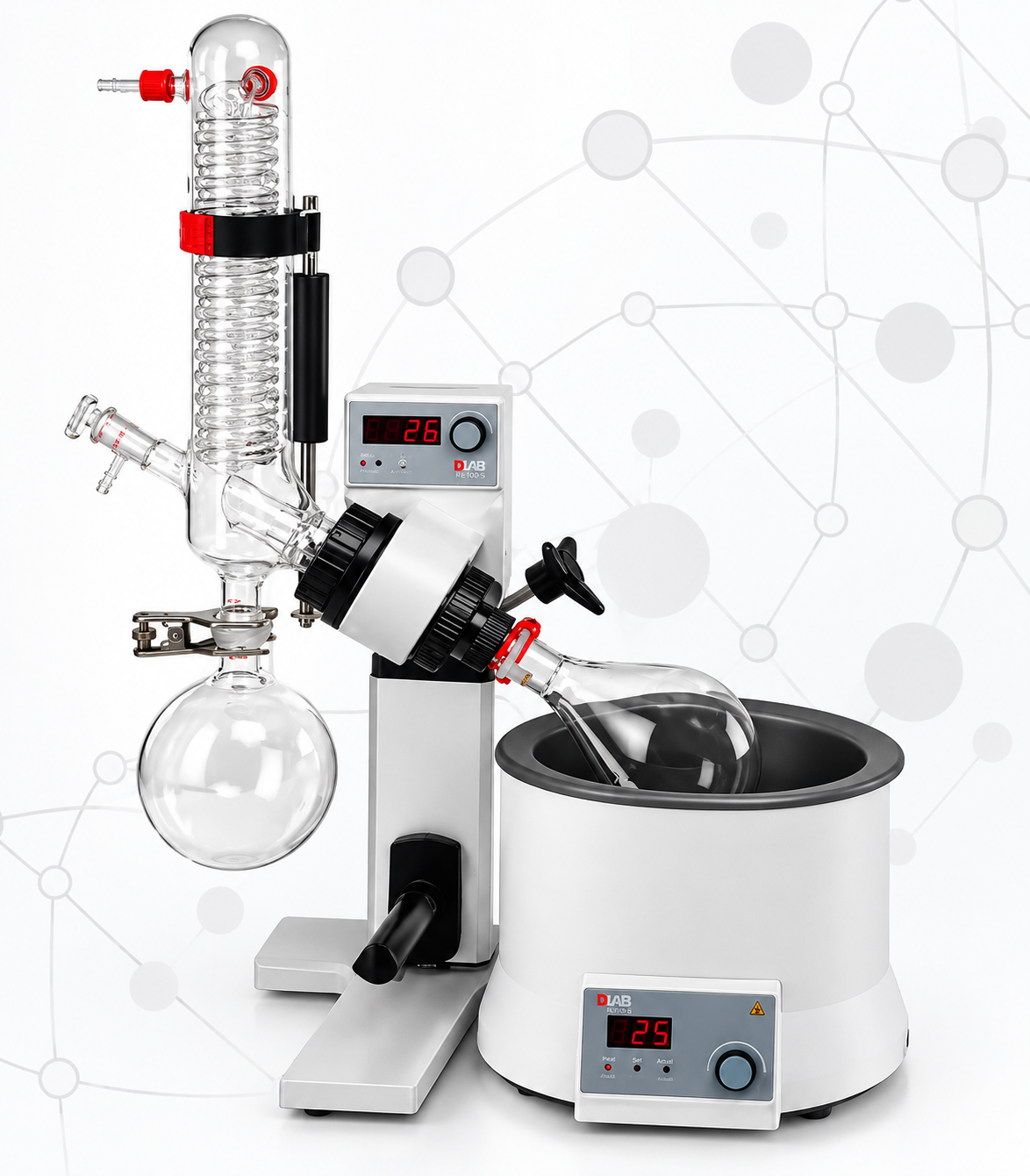 Buy rotary evaporator with LED display for solvent evaporation & distillation in pharma and research labs. Get a quote from Phoenix India Solutions.