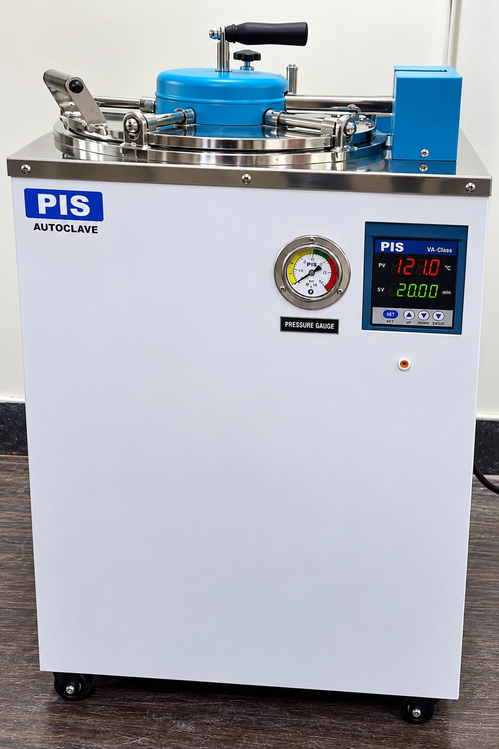 Fully automatic vertical autoclave with pressure gauge and digital controller – Phoenix India Solutions PIS